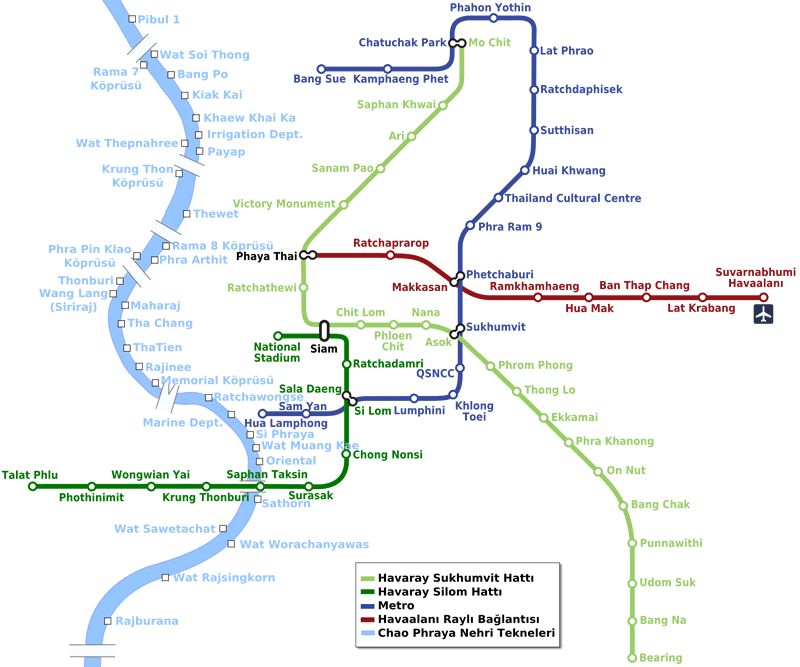 Bangkok Ulaşım Haritası